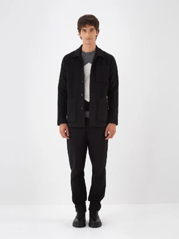 Xint Regular Fit Plain Black Jacket