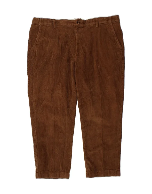 L.L.BEAN Mens Comfort Fit Tapered Corduroy Trousers W42 L26 Brown Cotton