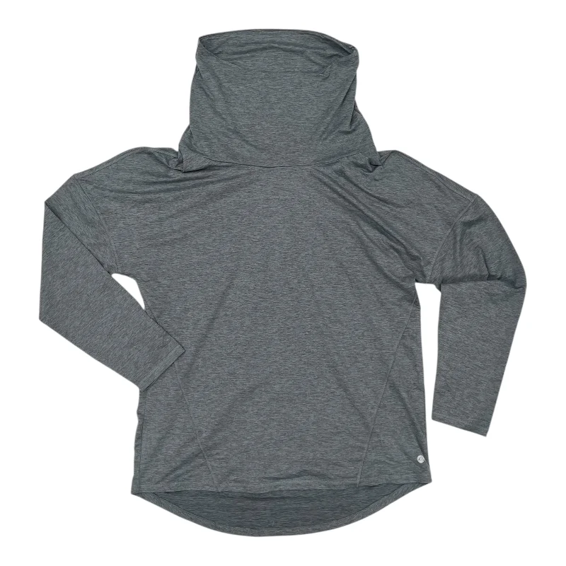 Athletic Top Ls Collar By Apana In Grey, Size:L