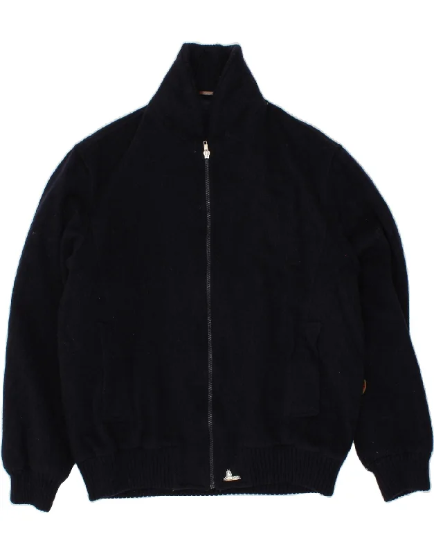 STEINBOCK Mens Bomber Jacket IT 50 Large Navy Blue Wool