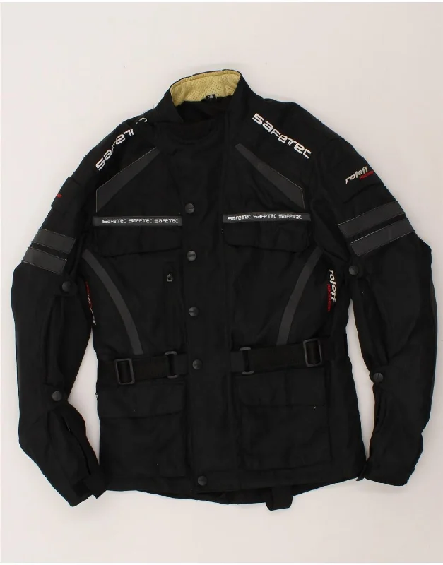 ROLEFF Mens Graphic Racer Jacket UK 34 XS Black Polyester