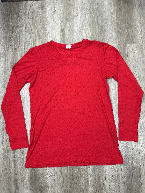 Athletic Top Long Sleeve Crewneck By Zyia In Red, Size: Xl