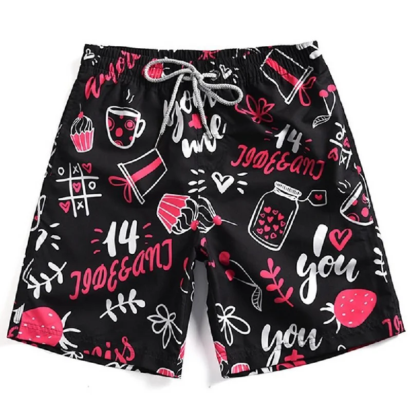 Men's Patterned Polyester Shorts