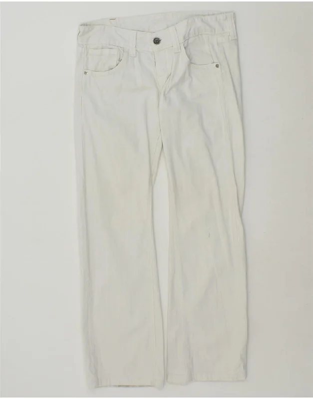 REPLAY Mens Straight Casual Trousers W30 L30  White Cotton