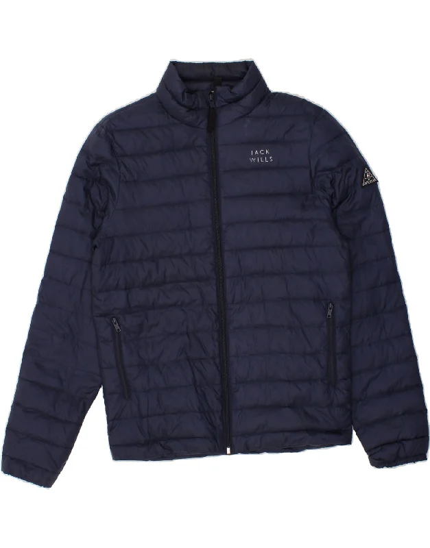 JACK WILLS Mens Padded Jacket UK 36 Small Navy Blue Nylon