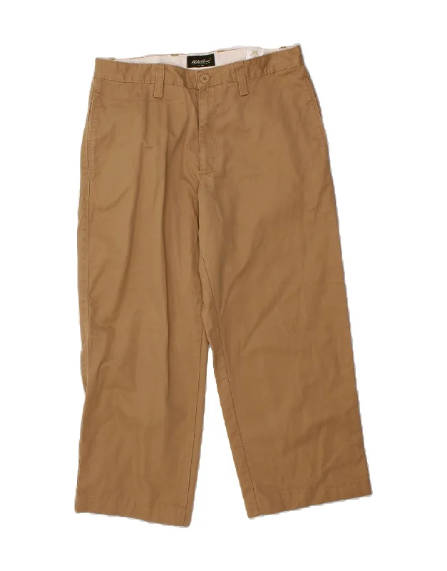 EDDIE BAUER Mens Straight Chino Trousers W32 L25 Brown Cotton