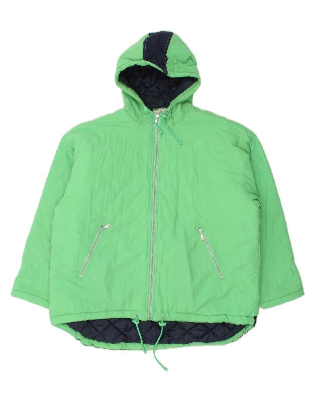 VINTAGE Mens Loose Fit Hooded Windbreaker Jacket UK 42 XL Green