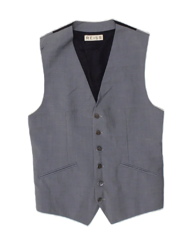 REISS Mens Waistcoat XS Blue Wool