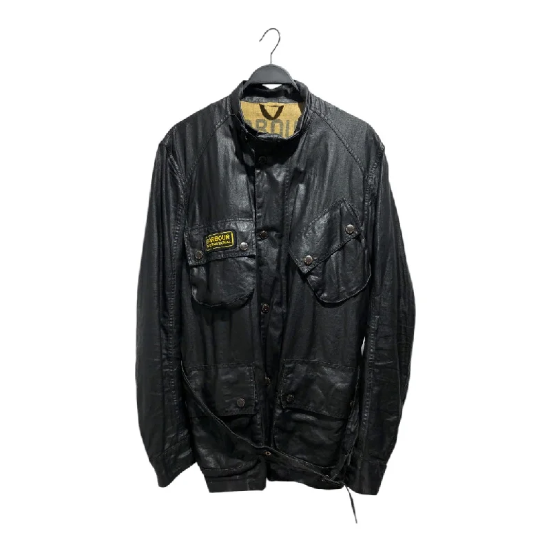 Barbour/Fleece Jkt/L/Leather/BLK/4/PKT LONG JACKET