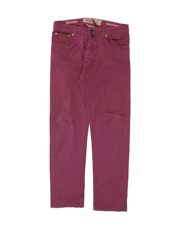 JACOB COHEN Mens Slim Casual Trousers W33 L31 Purple Cotton