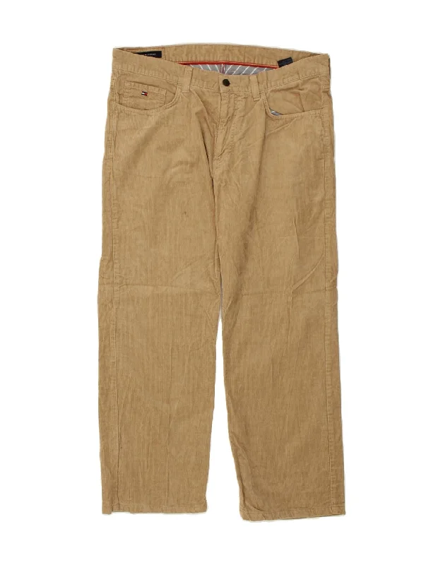 TOMMY HILFIGER Mens Straight Corduroy Trousers W38 L29 Beige Cotton