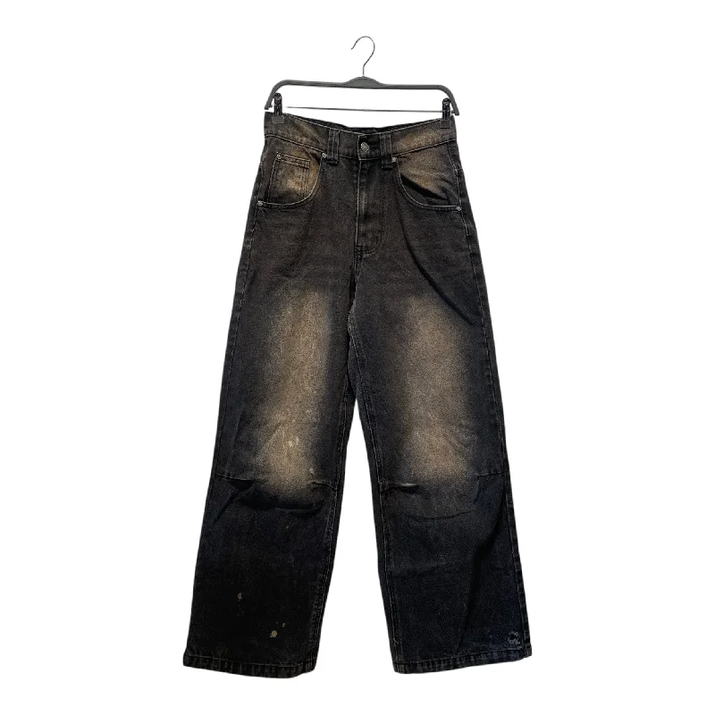 JADED LONDON/Wide Leg Pants/28/Denim/BLK/WASHED OUT