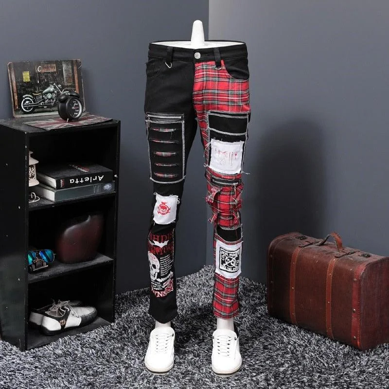 Men's European Style Patchwork Luxury Jeans