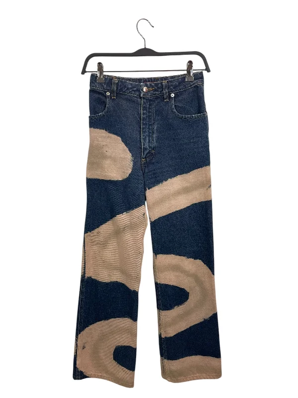 ECKHAUS LATTA/Wide Leg Pants/24/All Over Print/Denim/BLU/High-waisted/Pink Print