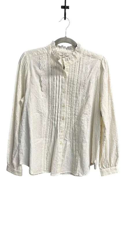 Top Long Sleeve By Loft In Cream, Size: M