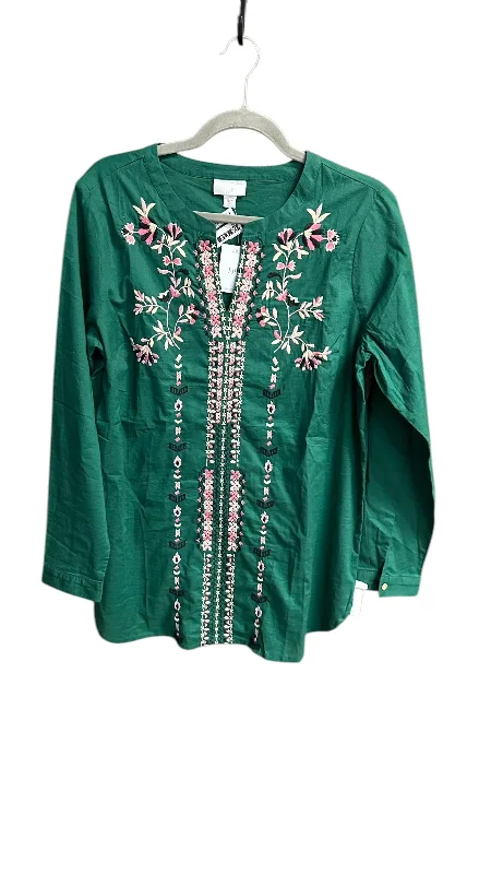 Top Long Sleeve By J. Jill In Green, Size: S