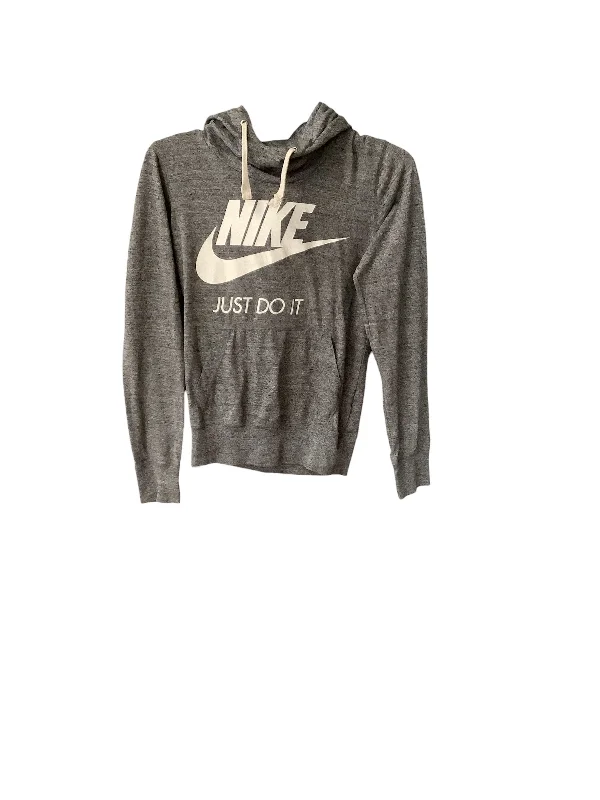 Athletic Top Long Sleeve Hoodie By Nike Apparel In Grey, Size: Xs