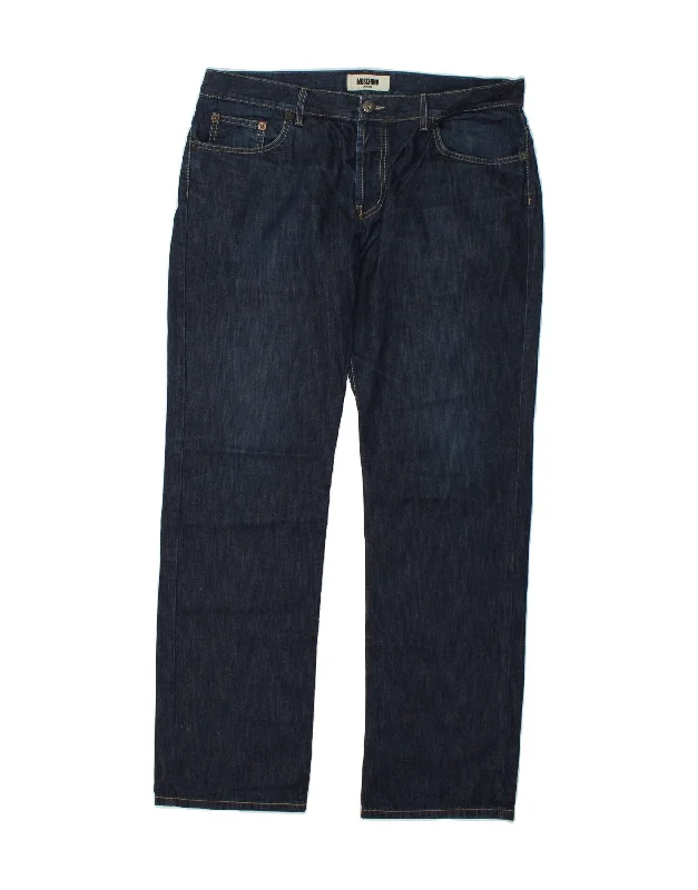 MOSCHINO Mens Straight Jeans W40 L35 Navy Blue Cotton