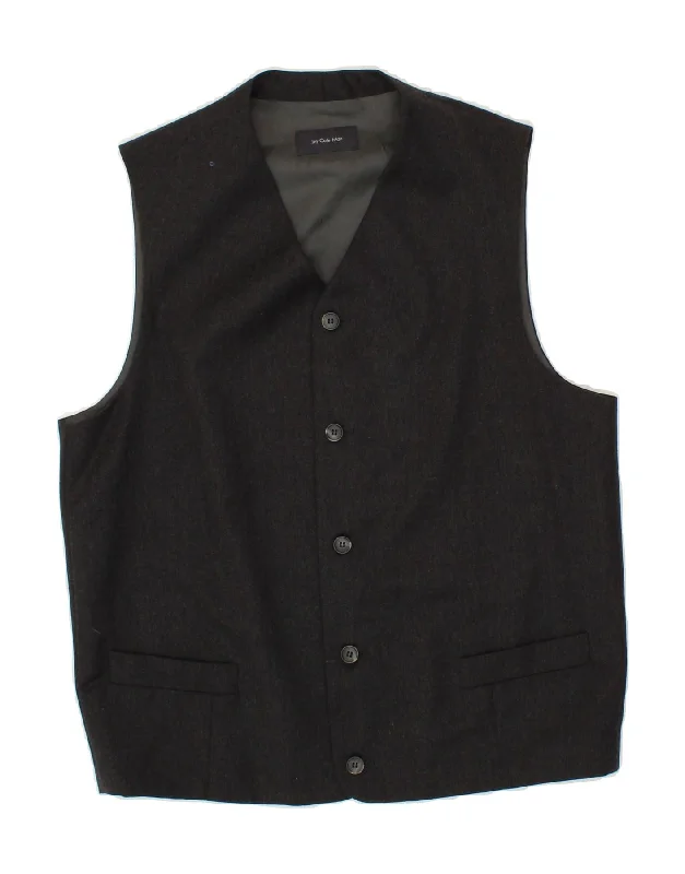 VINTAGE Mens Waistcoat Medium Grey