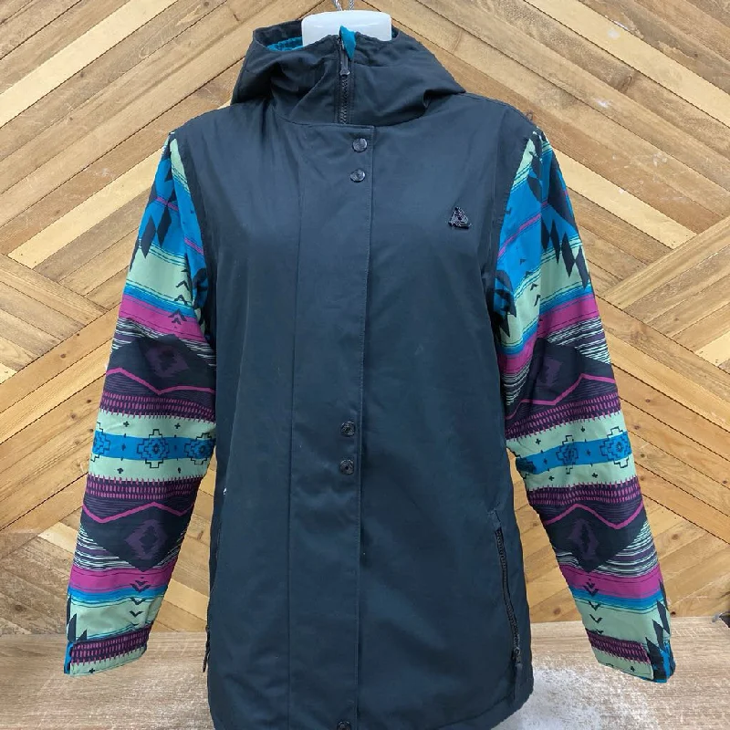 Aperture - Women's Insulated Ski Jacket : Black/Arm Pattern-women-LG