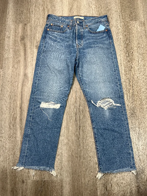 Jeans Straight By Levis In Blue Denim, Size: 6