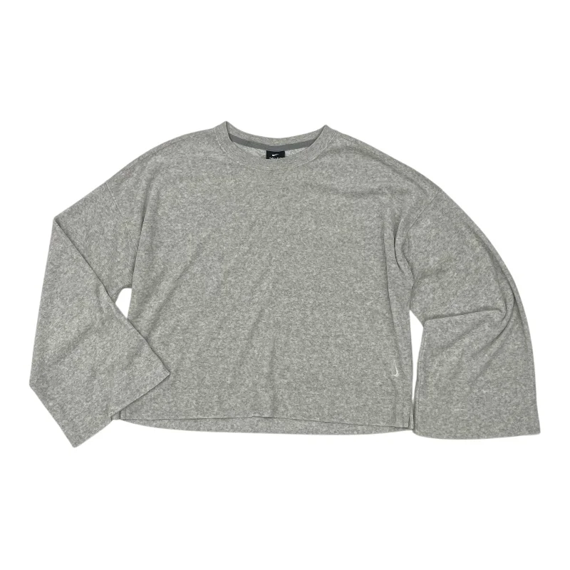 Athletic Top Ls Crewneck By Nike In Grey, Size:M