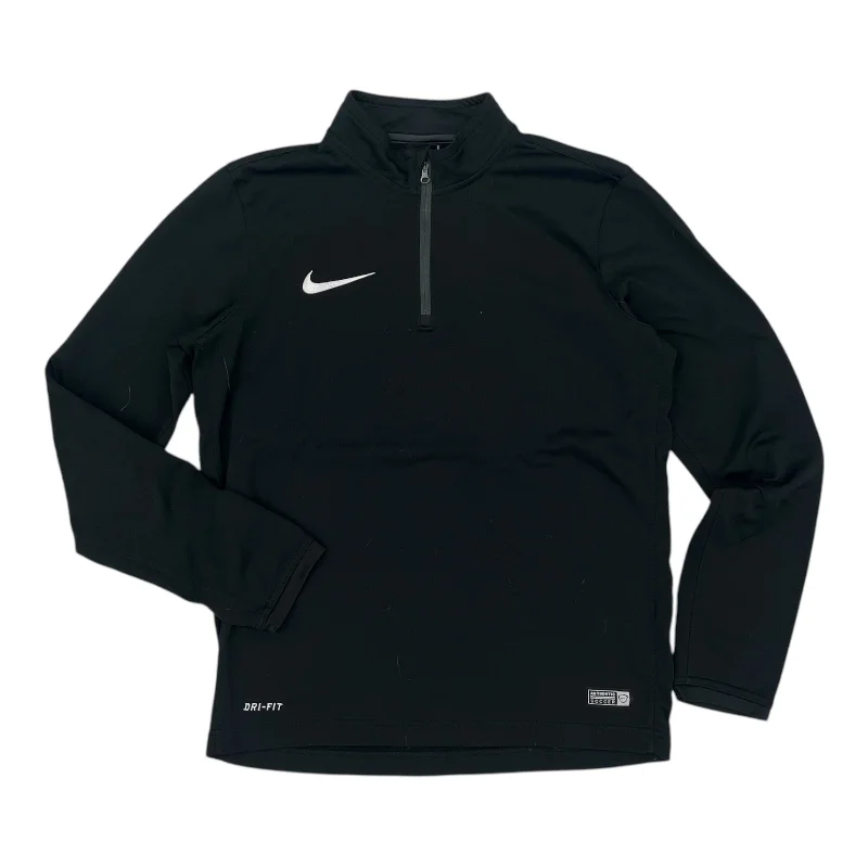 Athletic Top Ls Collar By Nike In Black, Size:S