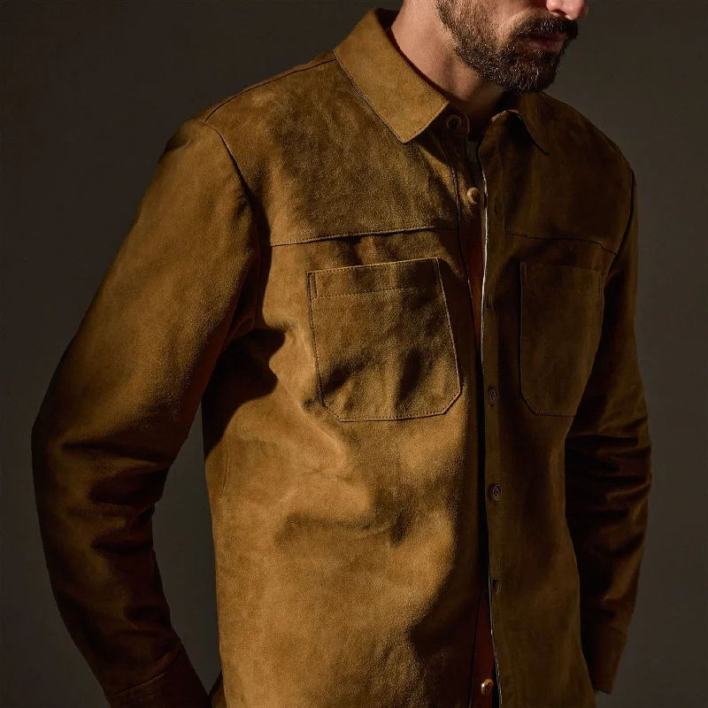 Suede Western Shirt - Tobacco