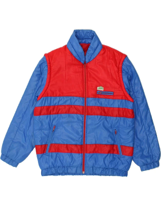 PAPAYA Mens Padded Jacket UK 40 Large Blue Colourblock Polyamide