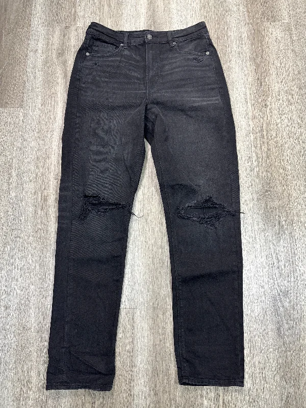 Jeans Boyfriend By American Eagle In Black Denim, Size: 10l