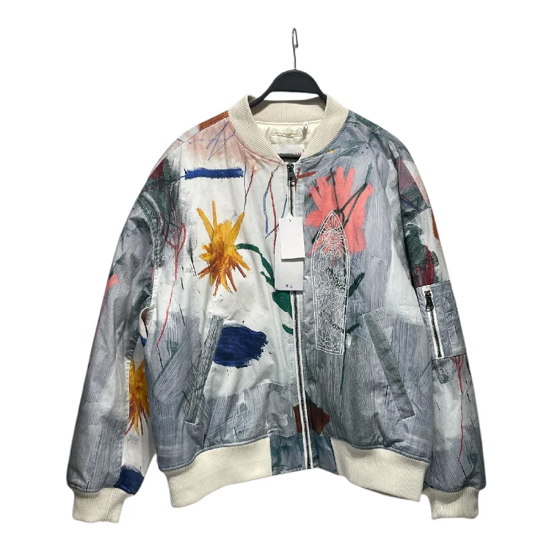 WHO DECIDES WAR/H&M/Flight Jkt/XL/Nylon/WHT/All Over Print/FLORAL WDW BOMBER