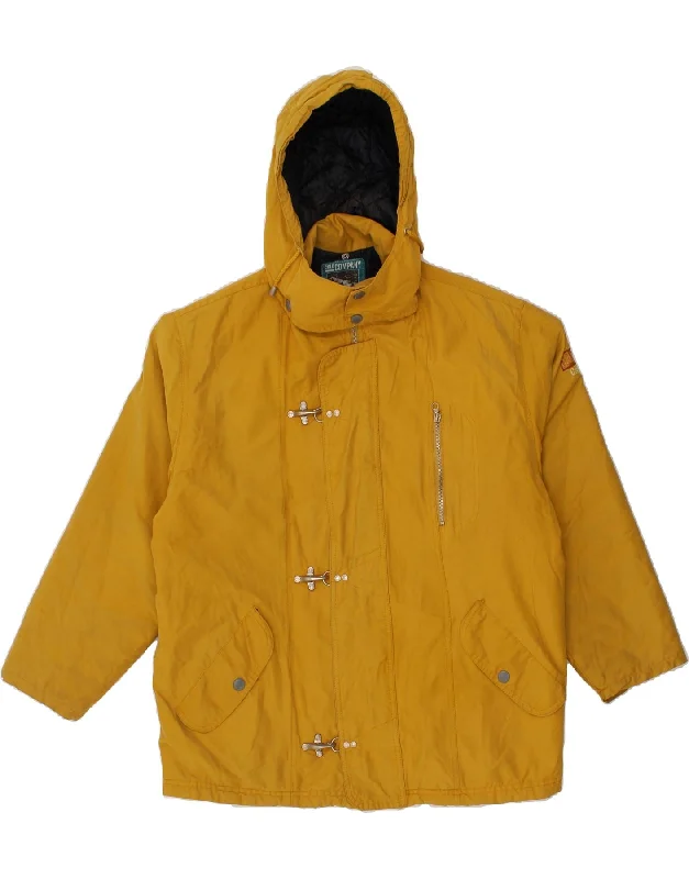 VINTAGE Mens Hooded Windbreaker Jacket UK 38 Medium Yellow