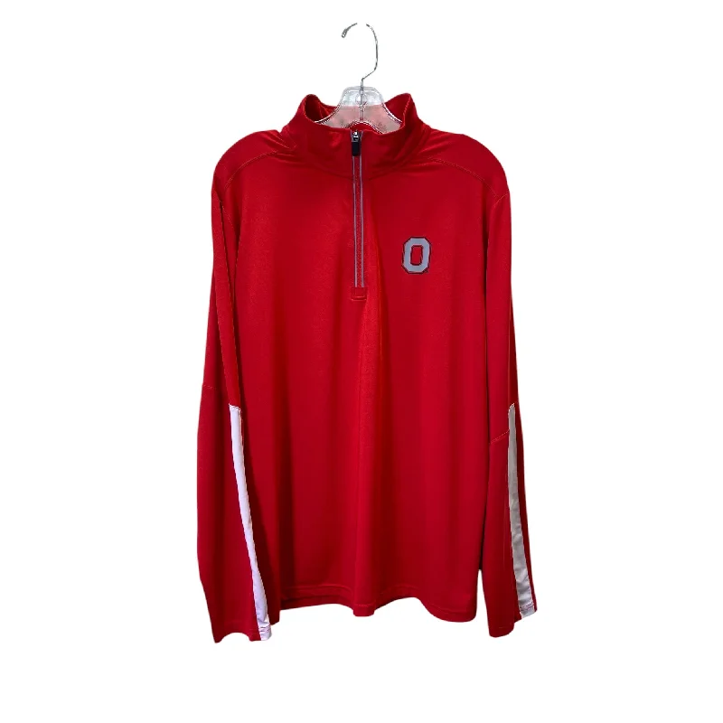 Athletic Top Ls Collar By Ohio State In Red, Size:M