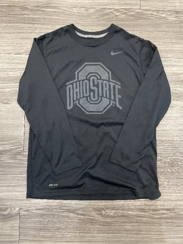 Athletic Top Long Sleeve Crewneck By Nike Apparel In Black, Size: L