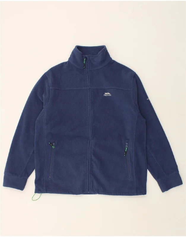 TRESPASS Mens Fleece Jacket UK 38 Medium Navy Blue Polyester