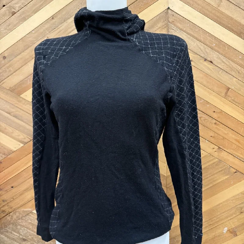 icebreaker - Women's Hooded L/S Baselayer Top - MSRP comp $260: Black-women-LG