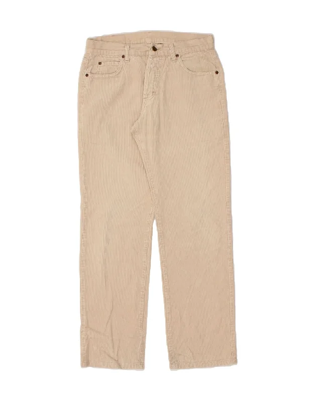 LEE Mens Straight Corduroy Trousers W31 L30 Off White Cotton