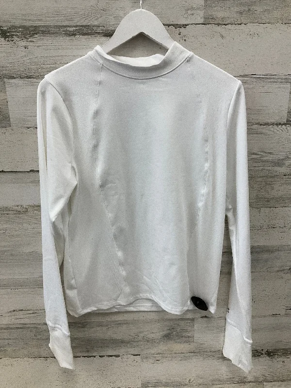 Athletic Top Long Sleeve Collar By Under Armour In White, Size: Xl