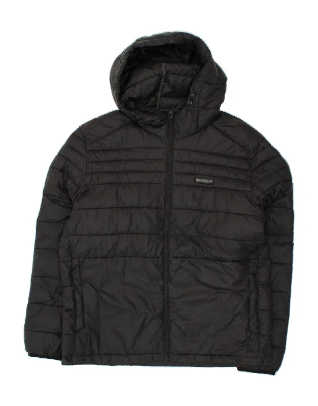 JACK & JONES Mens Hooded Padded Jacket UK 44 2XL Black