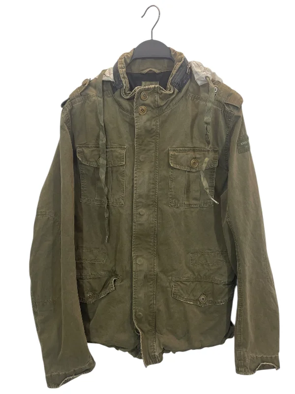 DIESEL/Military Jkt/L/Cotton/GRN/shoulder buttons/1978 patch