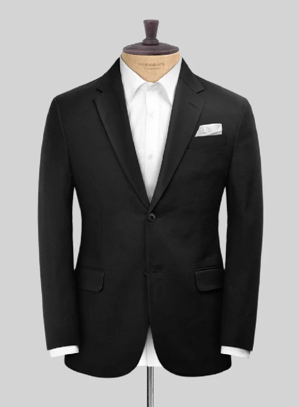 Scabal Black Cotton Stretch Jacket