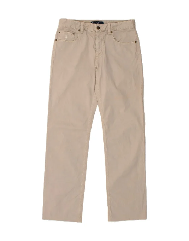 POLO RALPH LAUREN Mens Straight Casual Trousers W30 L32 Beige Cotton