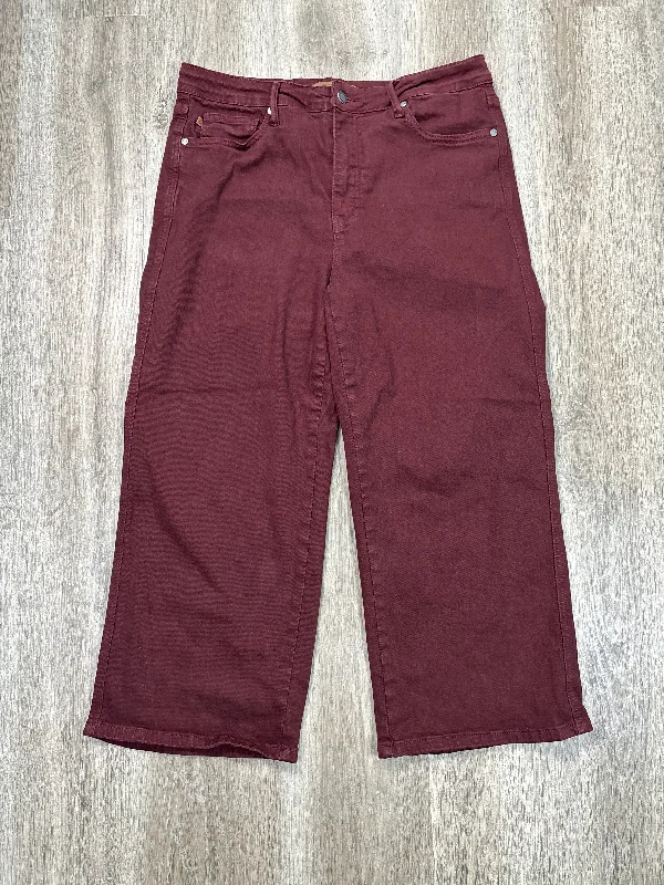 Jeans Cropped By Judy Blue In Maroon, Size: 10