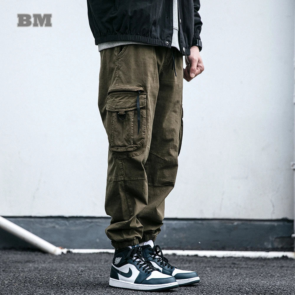 Casual Cargo Pants Men Japanese Streetwear Loose Joggers