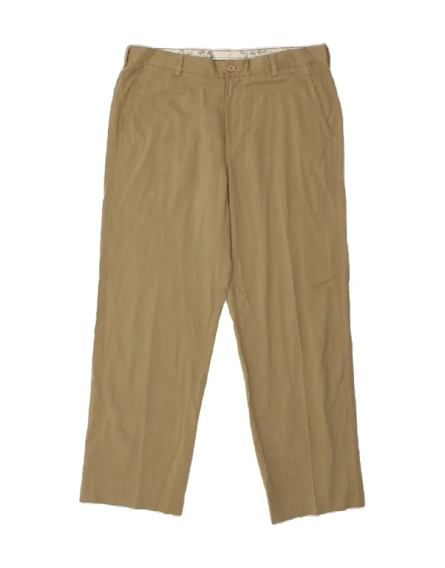 TOMMY BAHAMA Mens Straight Chino Trousers W36 L30 Beige Lyocell