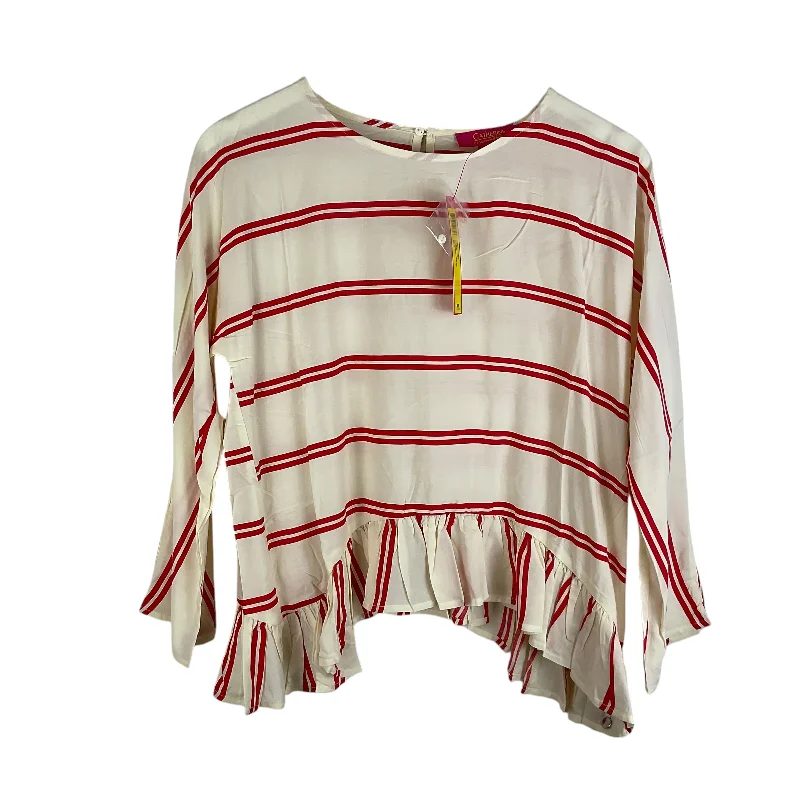 Top Long Sleeve By Catherine Malandrino In Cream, Size: M