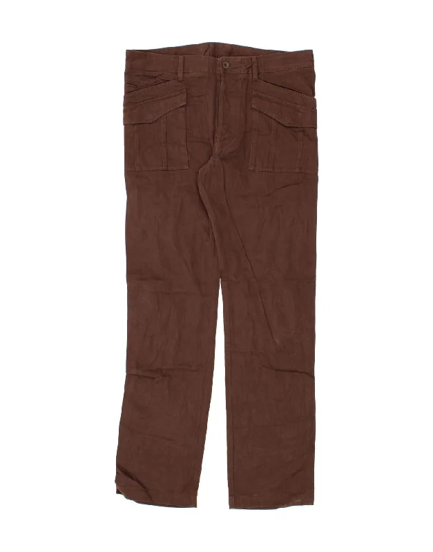 DIESEL Mens Straight Casual Trousers W34 L35 Brown Cotton