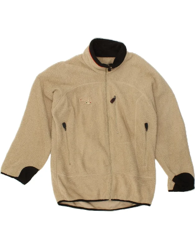 FILA Mens Fleece Jacket UK 36 Small Beige Polyester