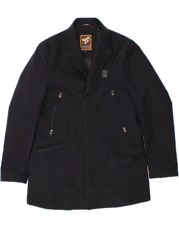 PIERO GUIDI Mens Overcoat IT 54 2XL Navy Blue