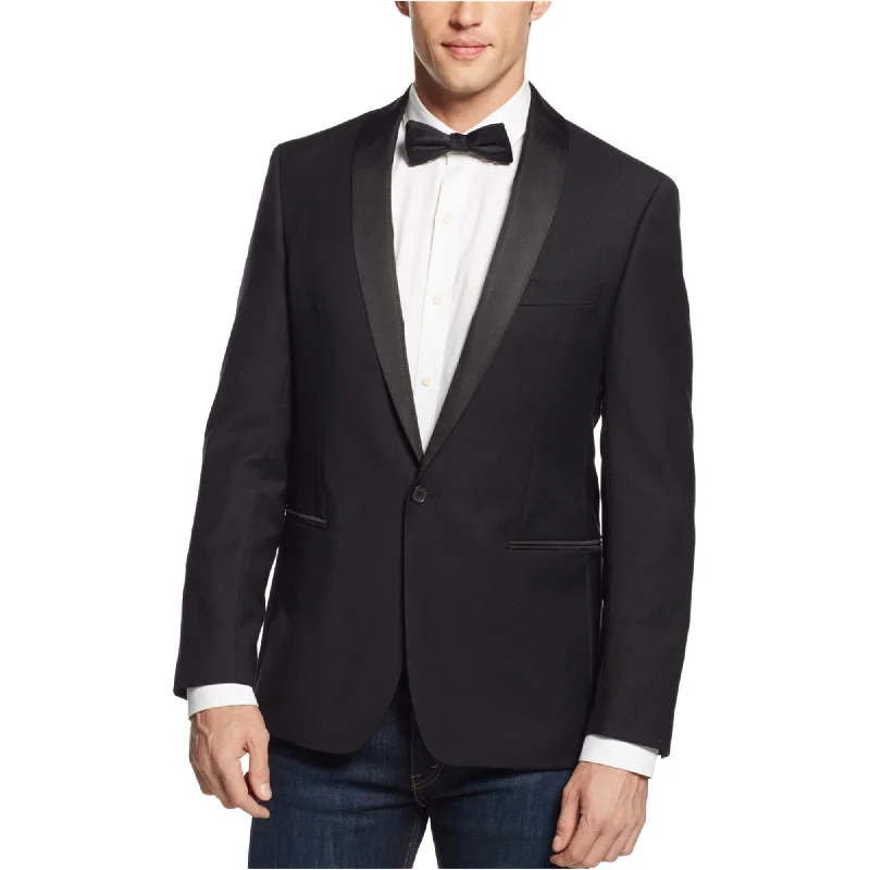 Ryan Seacrest Mens Dinner One Button Blazer Jacket, Black, 36 Regular